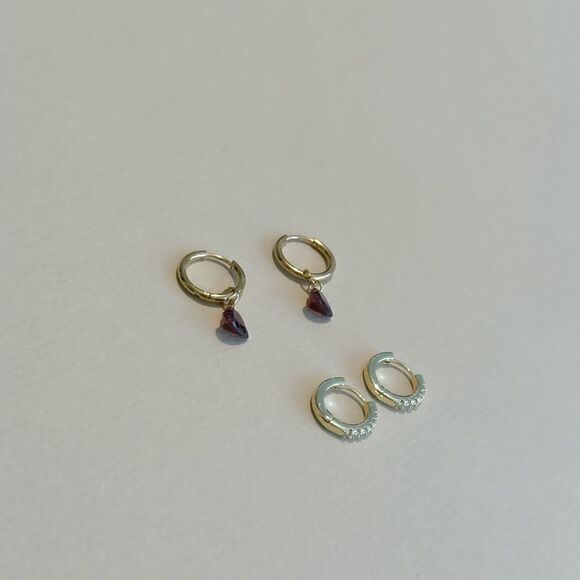 Heart hoop earrings M1079 - Picture 2 of 3